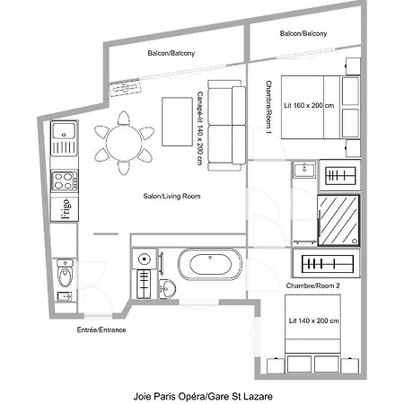 Apartment Appt Calme Avec Balcon - Opera - Haussmann Paris